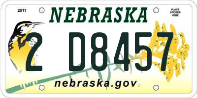 NE license plate 2D8457