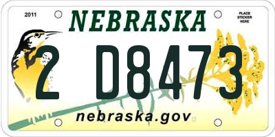 NE license plate 2D8473