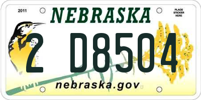 NE license plate 2D8504