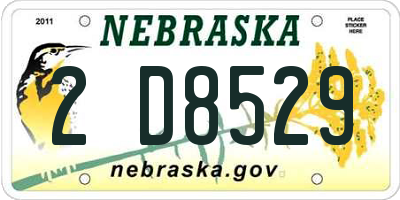 NE license plate 2D8529