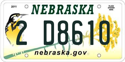 NE license plate 2D8610