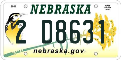 NE license plate 2D8631