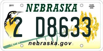 NE license plate 2D8633