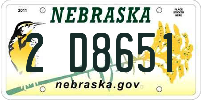 NE license plate 2D8651