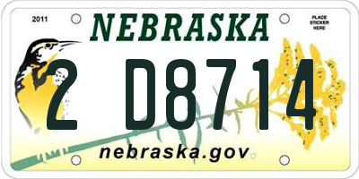 NE license plate 2D8714