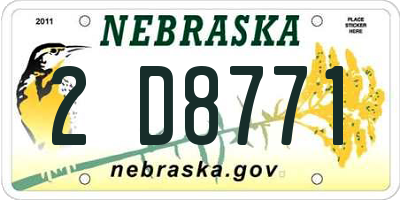 NE license plate 2D8771