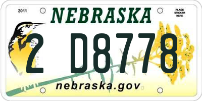 NE license plate 2D8778