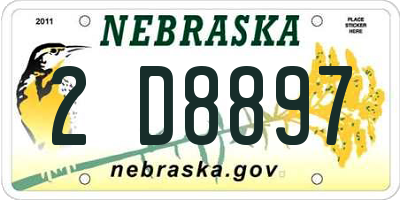 NE license plate 2D8897