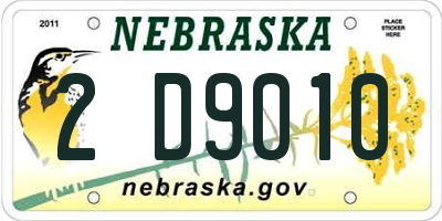NE license plate 2D9010