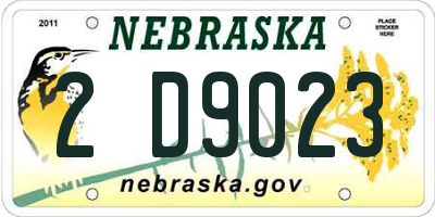 NE license plate 2D9023
