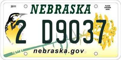 NE license plate 2D9037