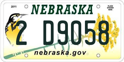 NE license plate 2D9058