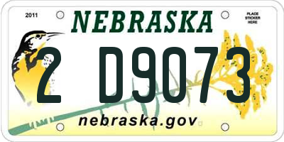 NE license plate 2D9073
