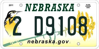 NE license plate 2D9108