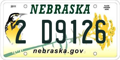 NE license plate 2D9126