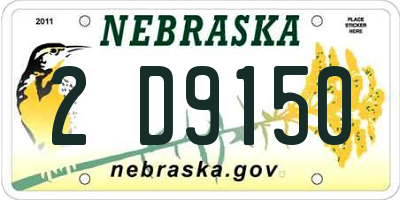 NE license plate 2D9150