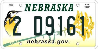 NE license plate 2D9161