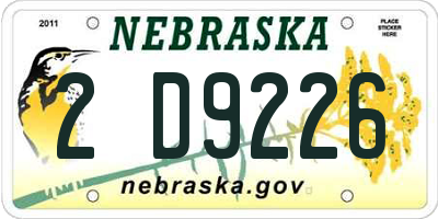 NE license plate 2D9226