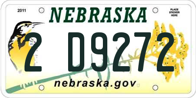 NE license plate 2D9272