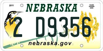 NE license plate 2D9356