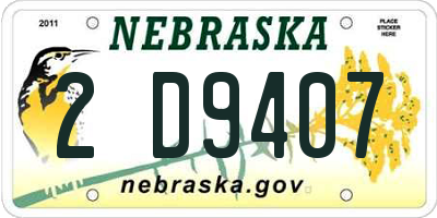 NE license plate 2D9407