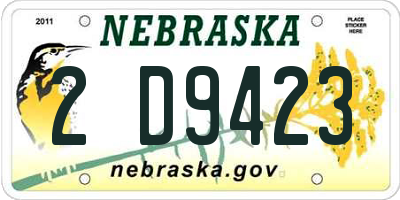 NE license plate 2D9423