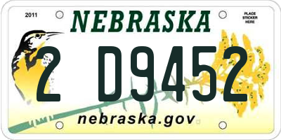 NE license plate 2D9452