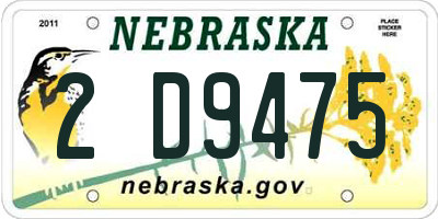 NE license plate 2D9475