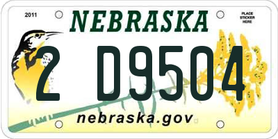NE license plate 2D9504