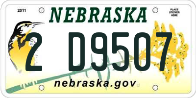 NE license plate 2D9507