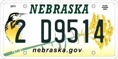 NE license plate 2D9514