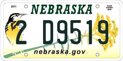 NE license plate 2D9519