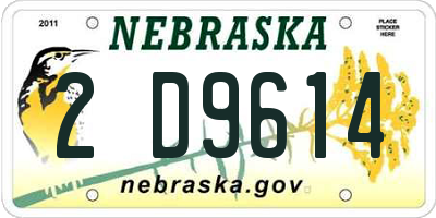 NE license plate 2D9614