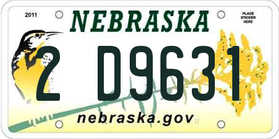 NE license plate 2D9631