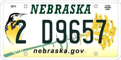 NE license plate 2D9657