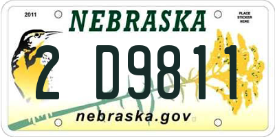 NE license plate 2D9811