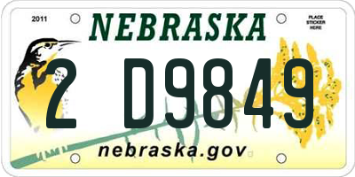 NE license plate 2D9849