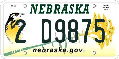 NE license plate 2D9875