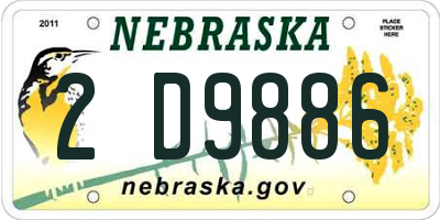 NE license plate 2D9886