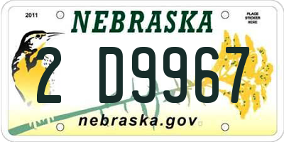 NE license plate 2D9967