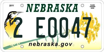 NE license plate 2E0047