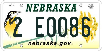 NE license plate 2E0086