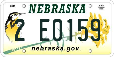NE license plate 2E0159