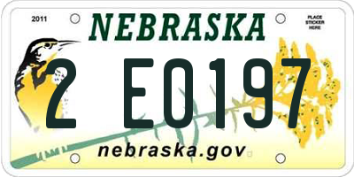 NE license plate 2E0197
