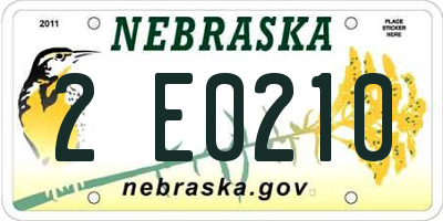 NE license plate 2E0210