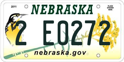 NE license plate 2E0272
