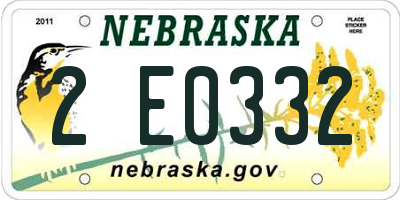 NE license plate 2E0332