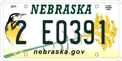 NE license plate 2E0391