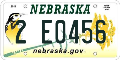 NE license plate 2E0456