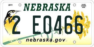 NE license plate 2E0466